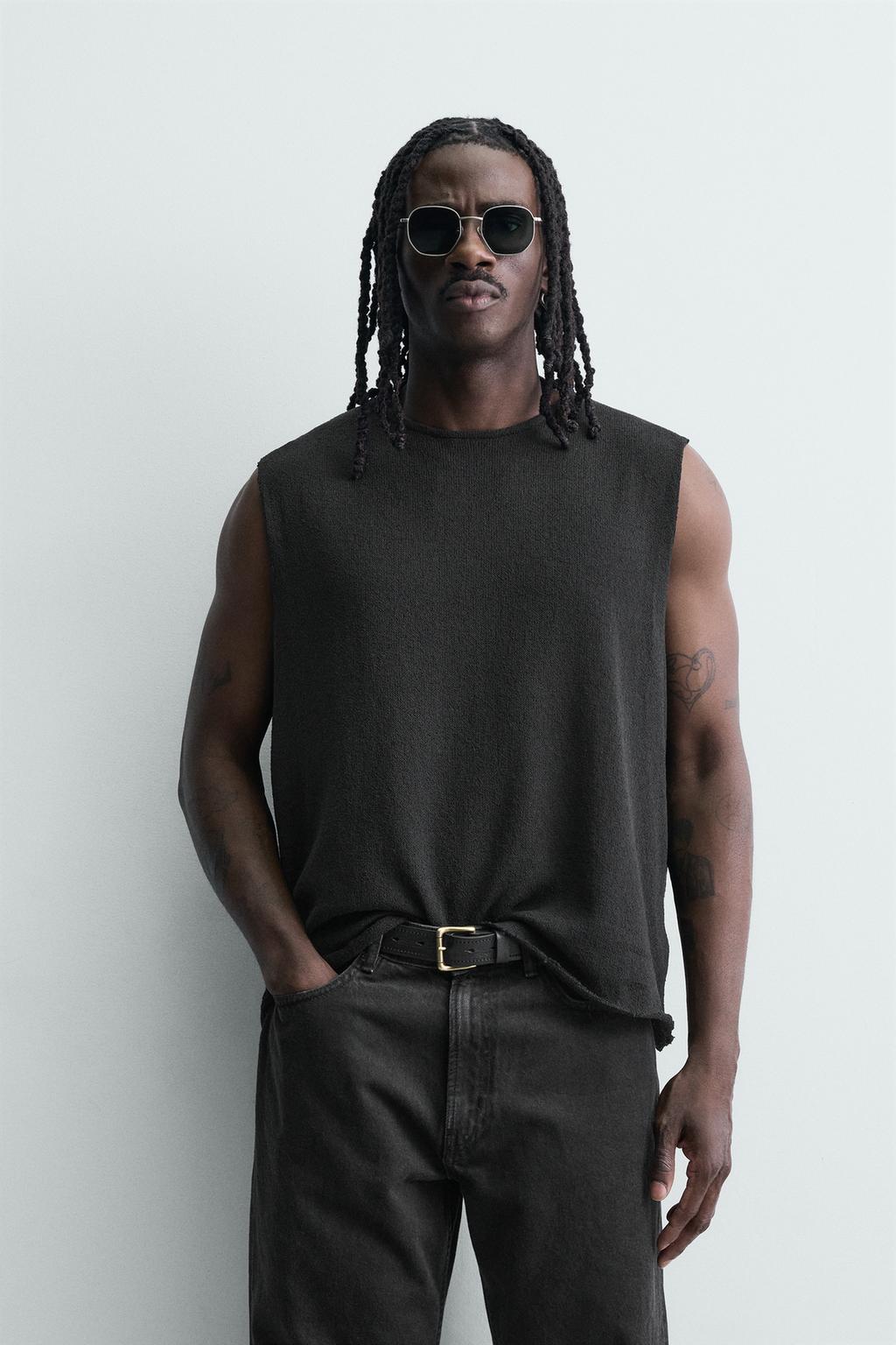 ТРИКОТАЖНЫЙ ТОП БЕЗ РУКАВОВ