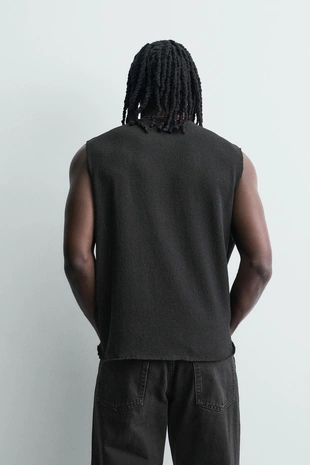 Трикотажный топ без рукавов- Заказать в России