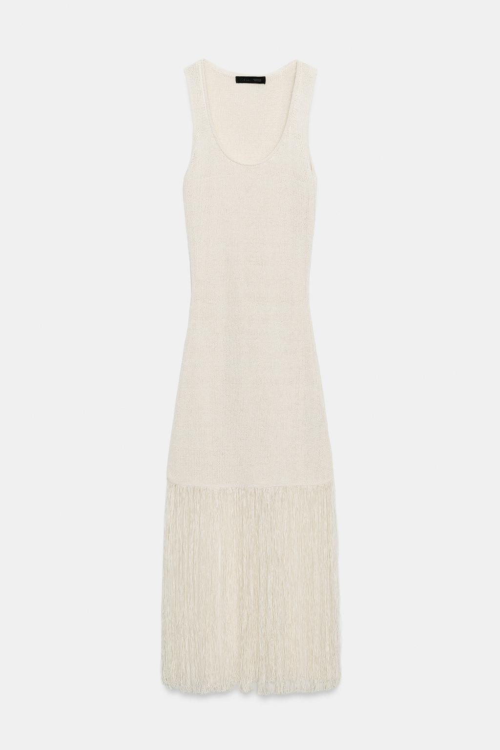 ТРИКОТАЖНОЕ ПЛАТЬЕ С БАХРОМОЙ