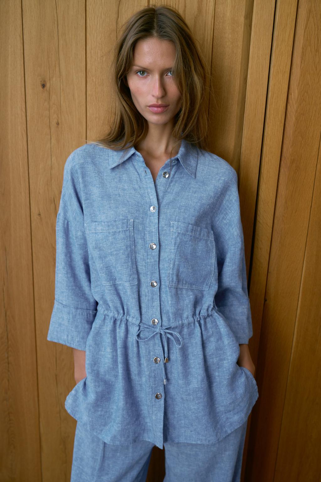 РУБАШКА САФАРИ ИЗ ЛЬНА