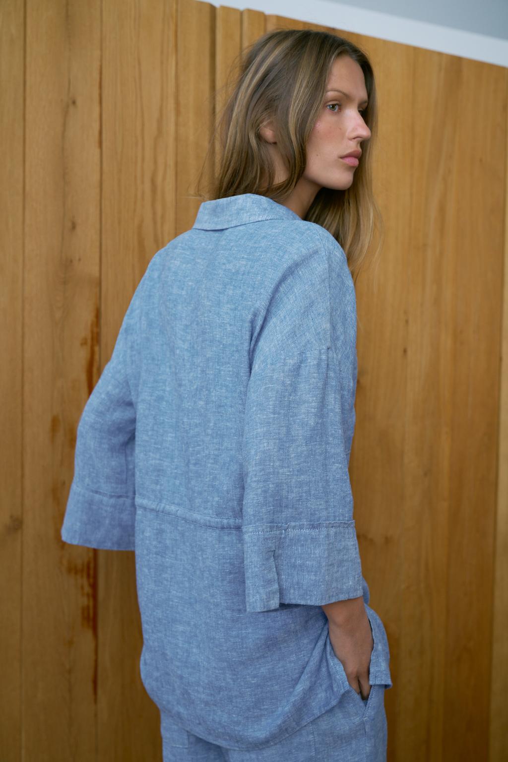 РУБАШКА САФАРИ ИЗ ЛЬНА