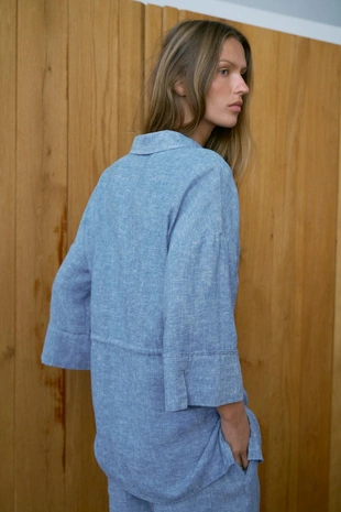 Рубашка сафари из льна- Заказать в России