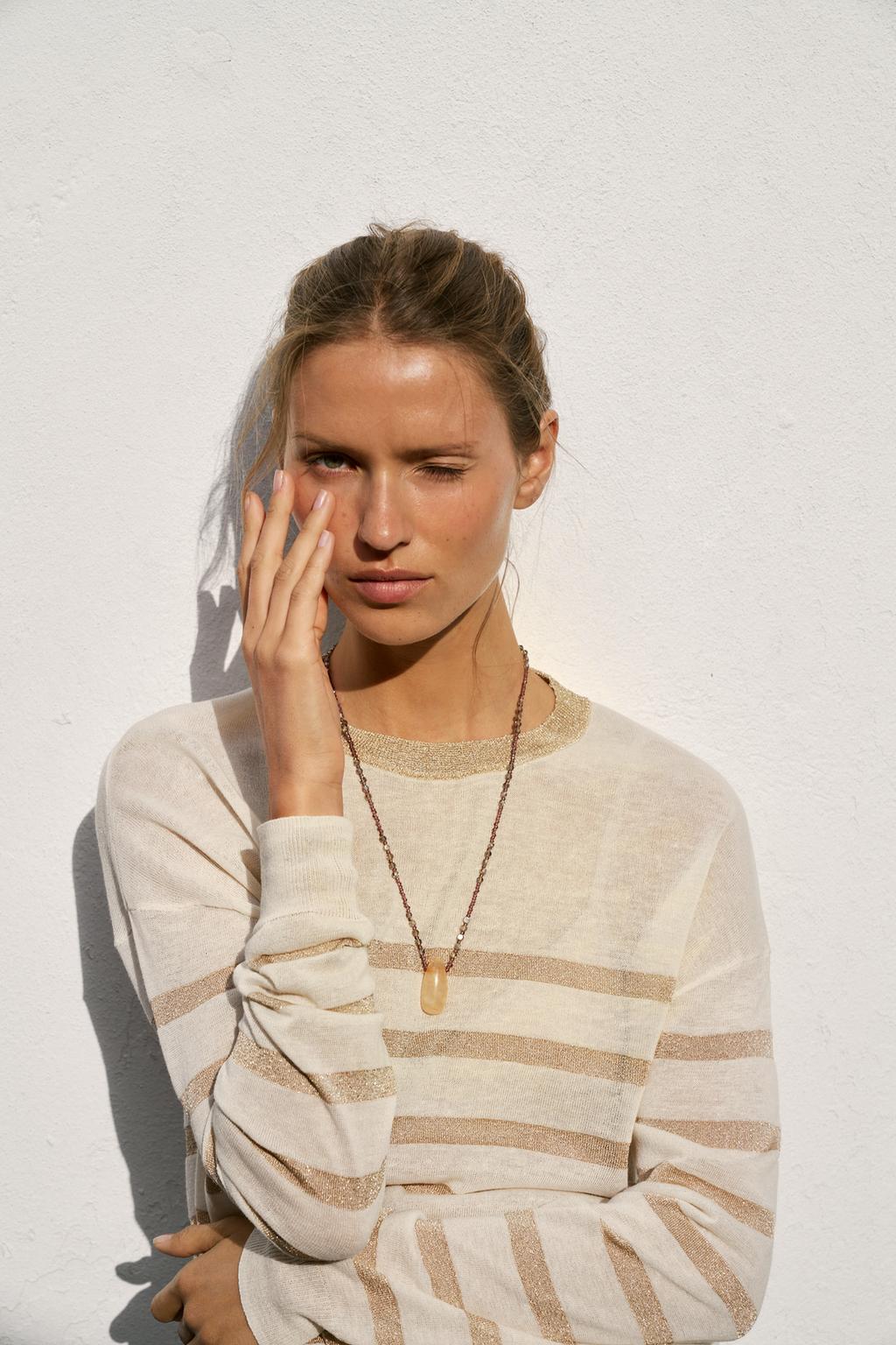 СВИТЕР В ПОЛОСКУ С БЛЕСТЯЩЕЙ НИТЬЮ