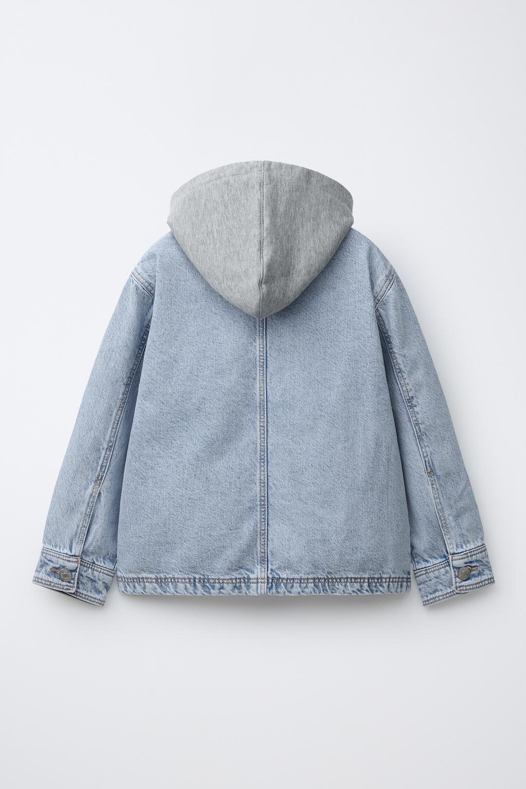 ДЖИНСОВАЯ КУРТКА-РУБАШКА СО СЪЕМНЫМ КАПЮШОНОМ