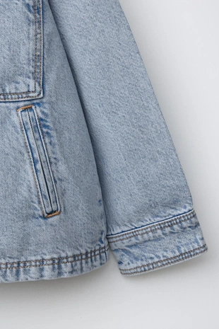 Джинсовая куртка-рубашка со съемным капюшоном- Заказать в России