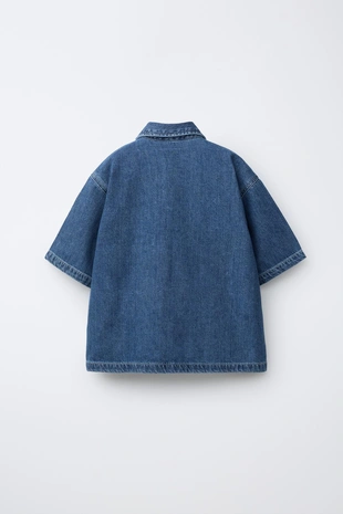 Свободная джинсовая рубашка- Заказать в России