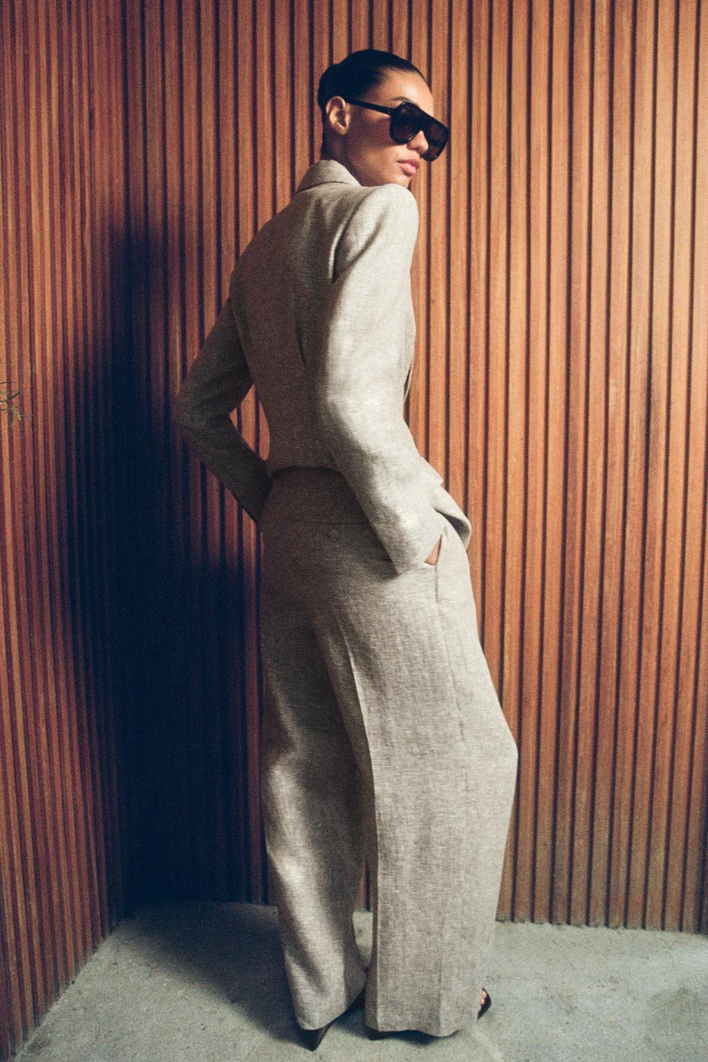 ПРЯМЫЕ БРЮКИ ИЗ 100% ЛЬНА