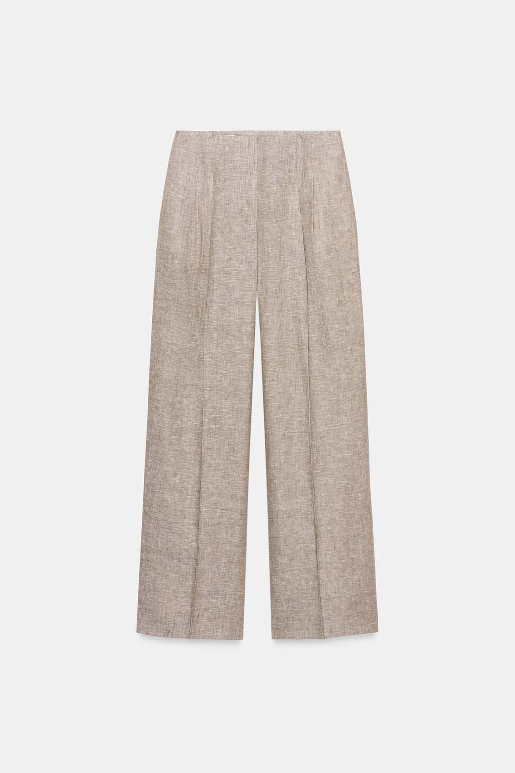 ПРЯМЫЕ БРЮКИ ИЗ 100% ЛЬНА