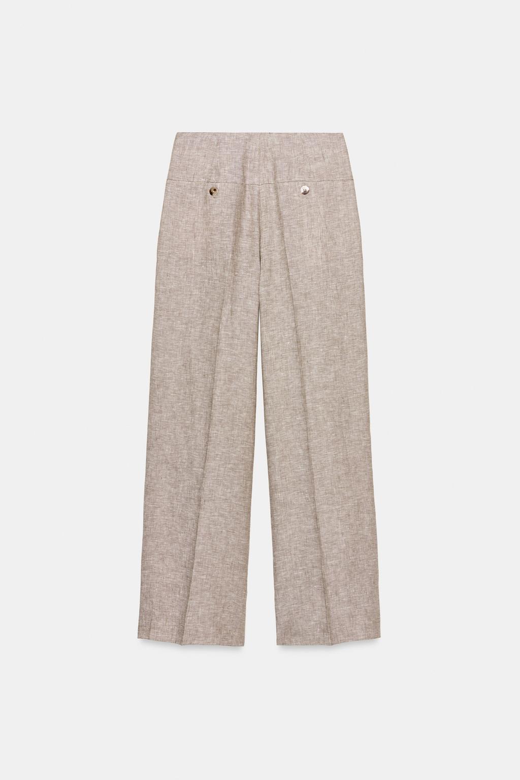 ПРЯМЫЕ БРЮКИ ИЗ 100% ЛЬНА