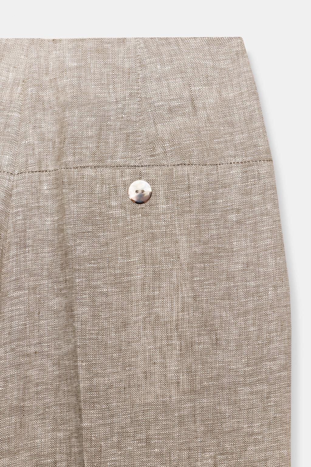 ПРЯМЫЕ БРЮКИ ИЗ 100% ЛЬНА