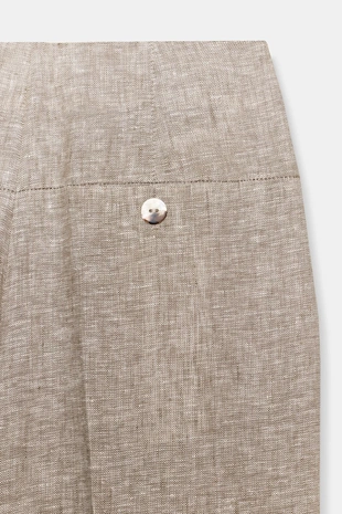 Прямые брюки из 100% льна- Заказать в России