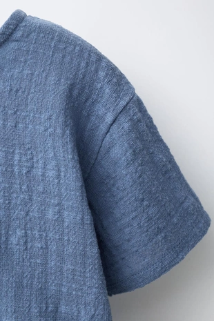 Комбинированная рубашка с текстурой- Заказать в России