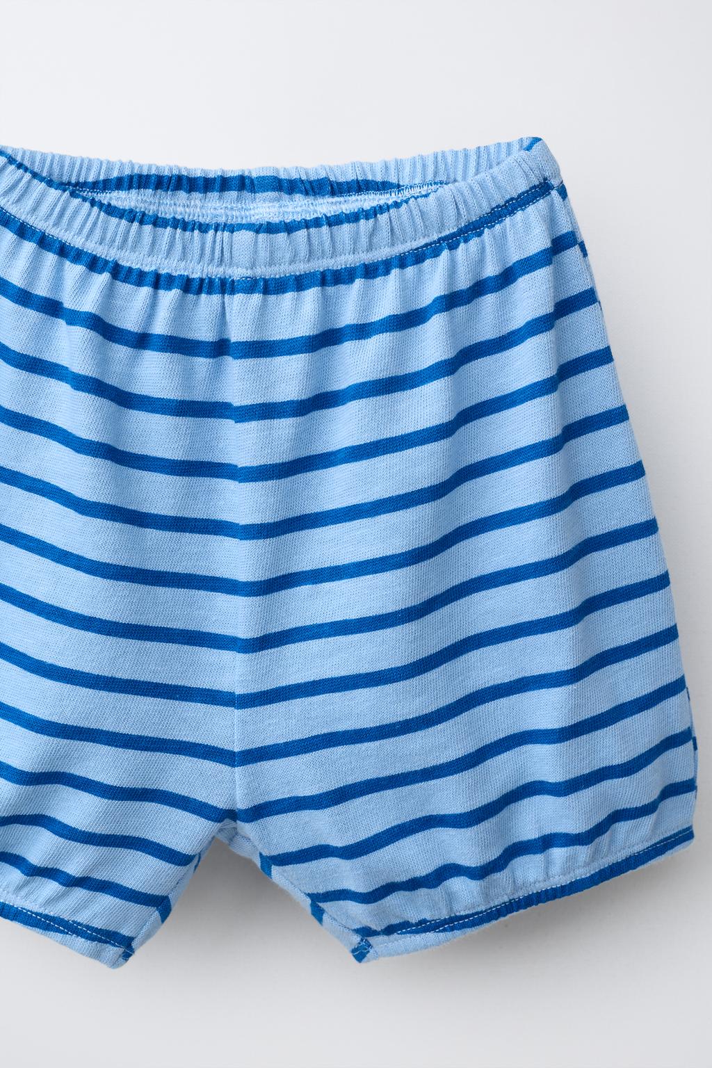 КОМПЛЕКТ ИЗ ФУТБОЛКИ И БЛУМЕРОВ В ПОЛОСКУ