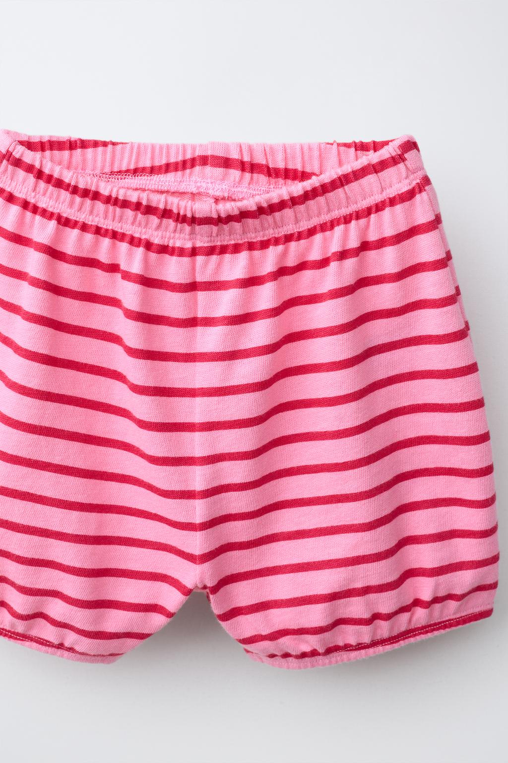 КОМПЛЕКТ ИЗ ФУТБОЛКИ И БЛУМЕРОВ В ПОЛОСКУ