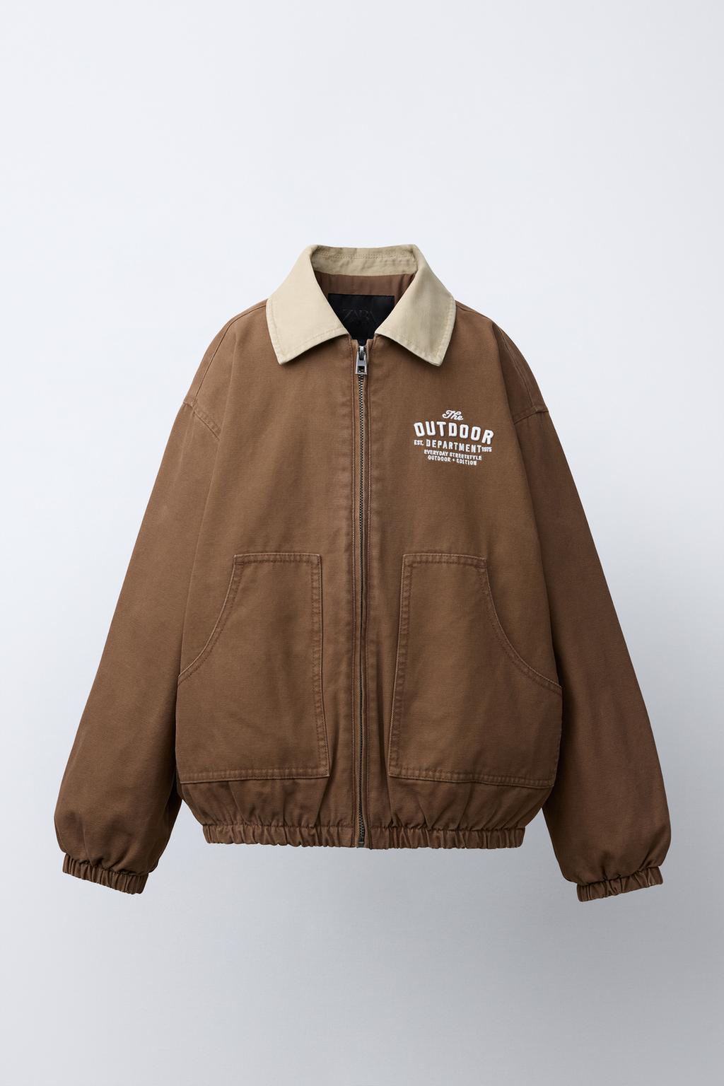 КУРТКА С КОНТРАСТНЫМ ВОРОТНИКОМ