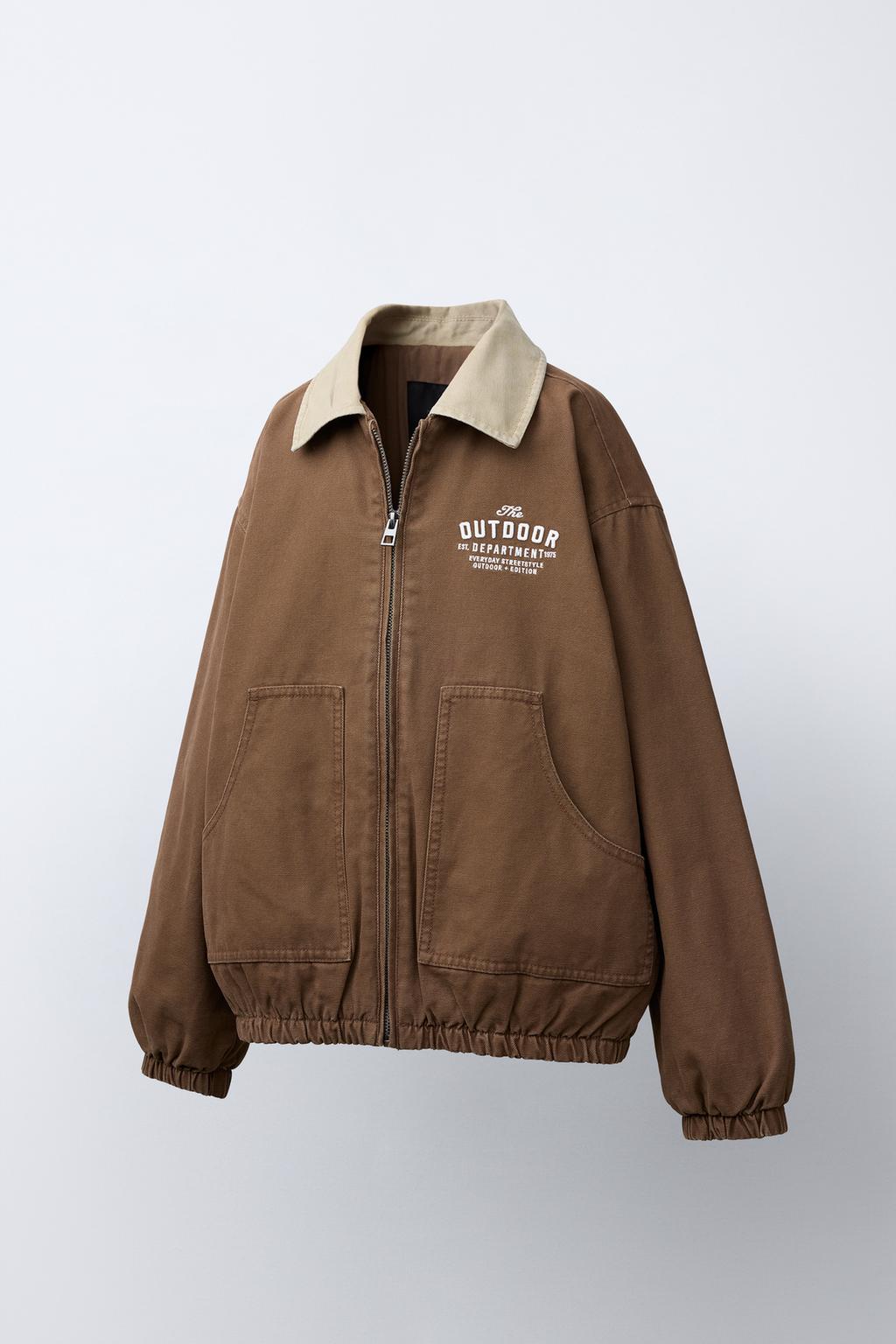 КУРТКА С КОНТРАСТНЫМ ВОРОТНИКОМ