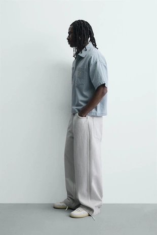 Поло оверсайз в полоску с эффектом потертости- Заказать в России