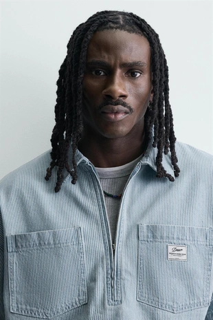 Поло оверсайз в полоску с эффектом потертости- Заказать в России