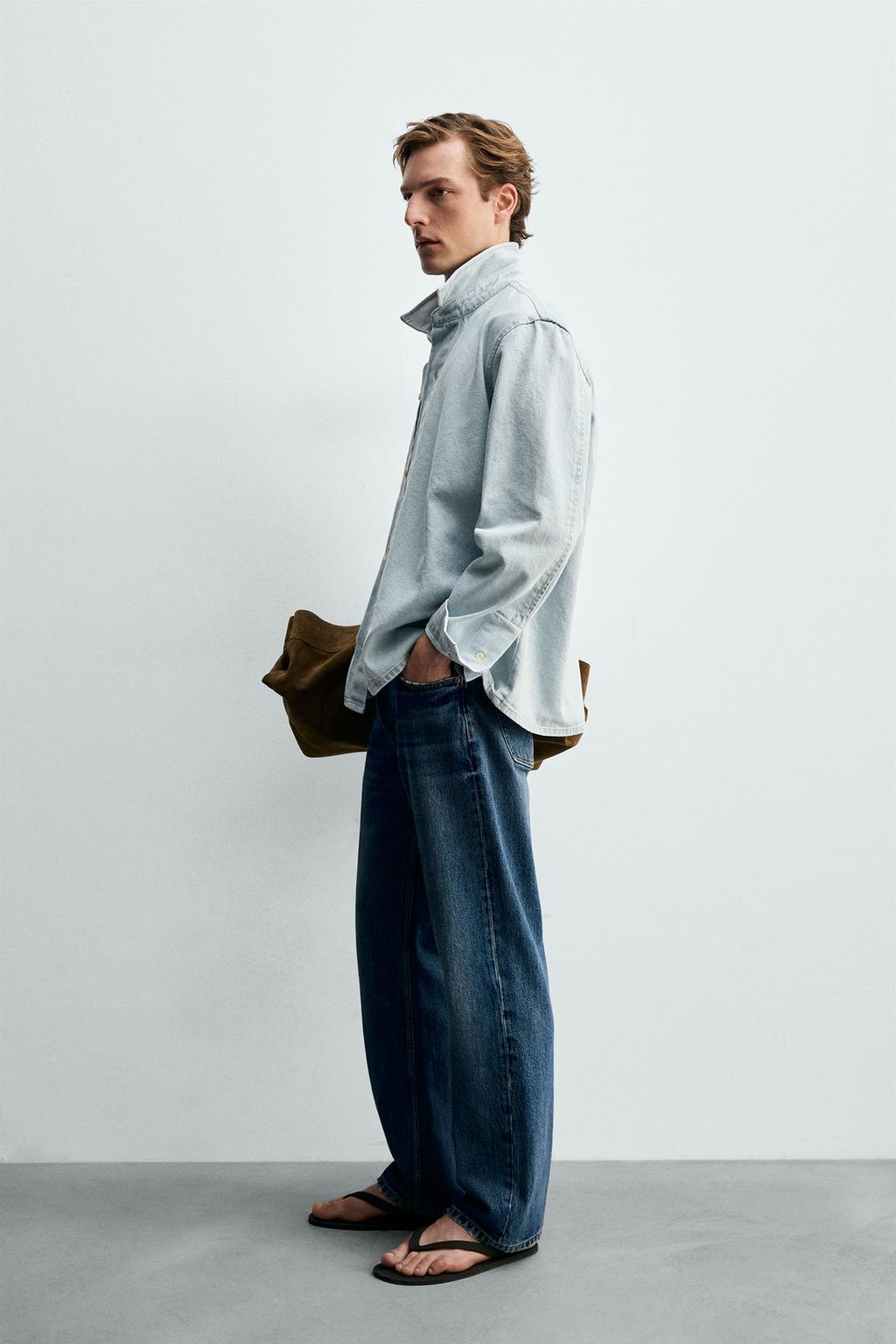 ДЖИНСОВАЯ РУБАШКА RELAXED FIT С ЭФФЕКТОМ ПОТЕРТОСТИ