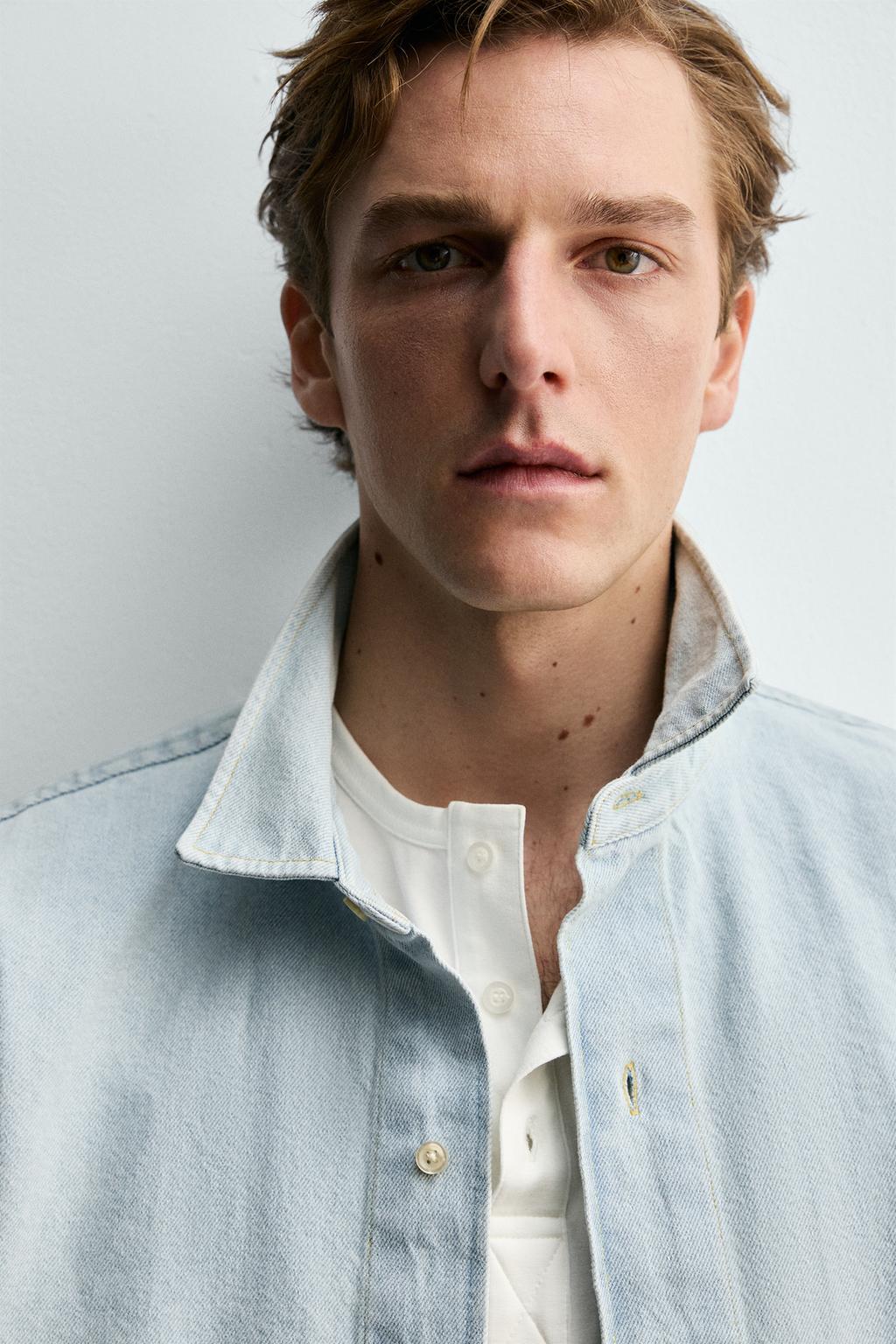 ДЖИНСОВАЯ РУБАШКА RELAXED FIT С ЭФФЕКТОМ ПОТЕРТОСТИ