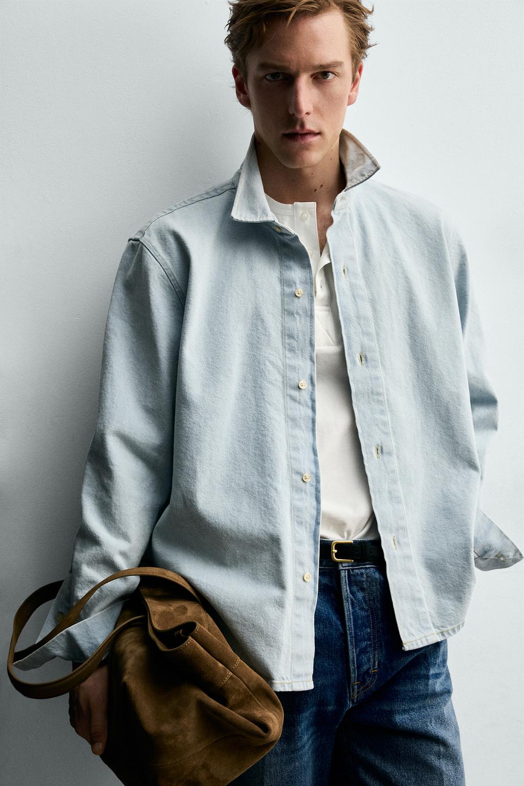 ДЖИНСОВАЯ РУБАШКА RELAXED FIT С ЭФФЕКТОМ ПОТЕРТОСТИ