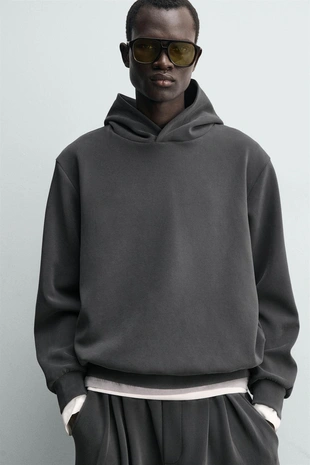 Худи с эффектом потертости Soft- Заказать в России