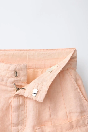 Бермуды из 100% льна с карманами- Заказать в России