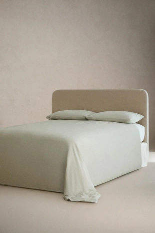 Декоративное покрывало из льна и хлопка в полоску- Заказать в России