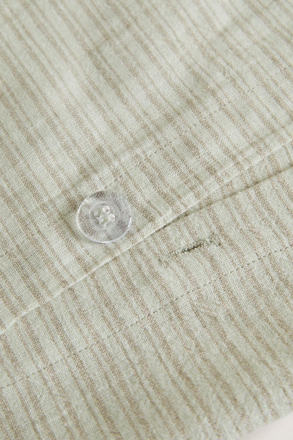 Декоративное покрывало из льна и хлопка в полоску