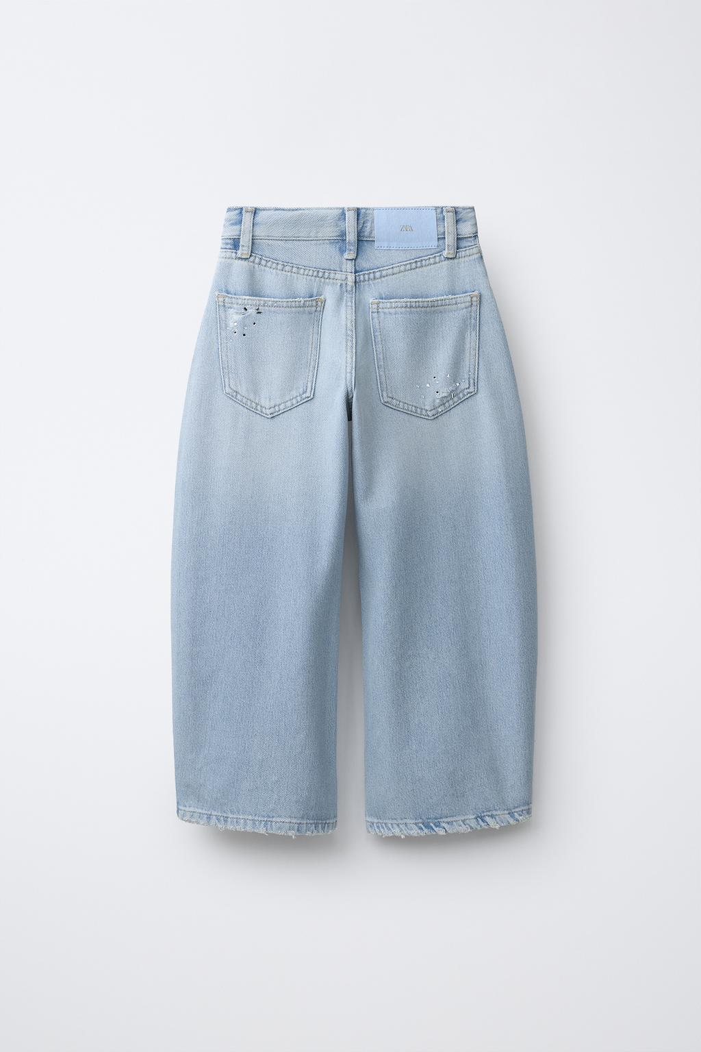 ДЖИНСЫ баллон С РВАНЫМИ ДЕТАЛЯМИ И СТРАЗАМИ