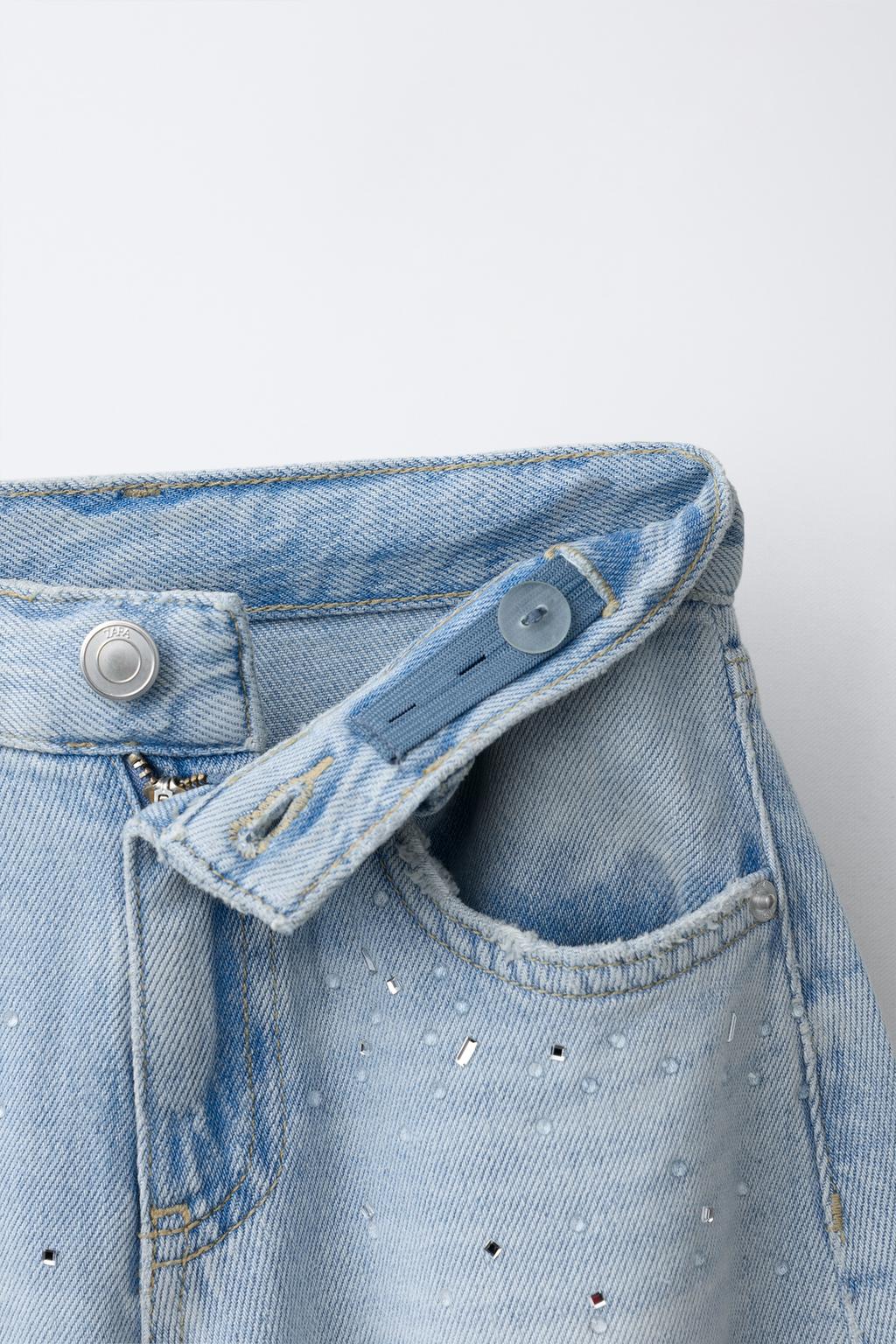 ДЖИНСЫ баллон С РВАНЫМИ ДЕТАЛЯМИ И СТРАЗАМИ