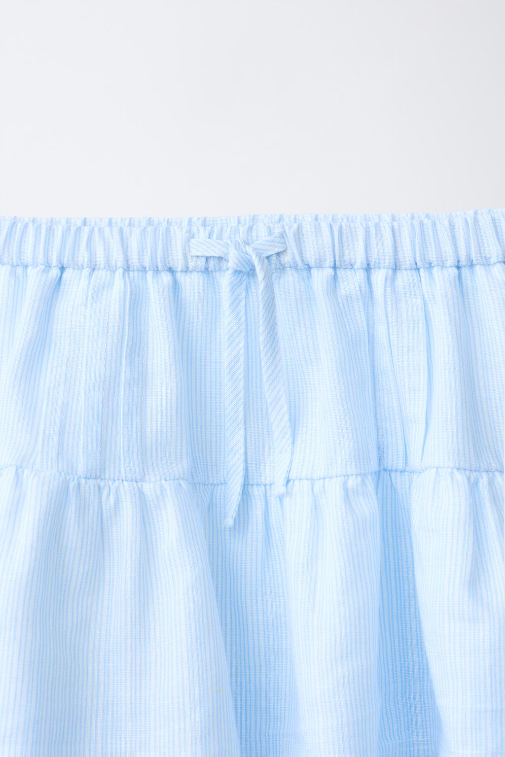 ЮБКА С ВОЛАНАМИ ИЗ СМЕСОВОГО ЛЬНА И ХЛОПКА