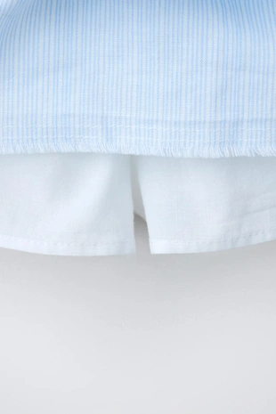 Юбка с воланами из смесового льна и хлопка- Заказать в России