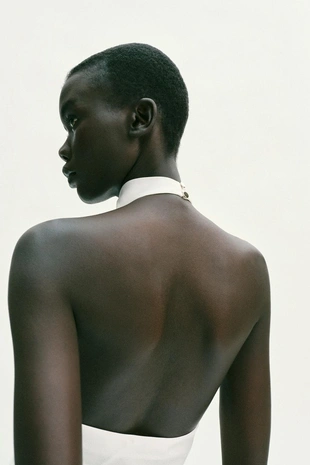 Длинный комбинезон халтер с поясом- Заказать в России