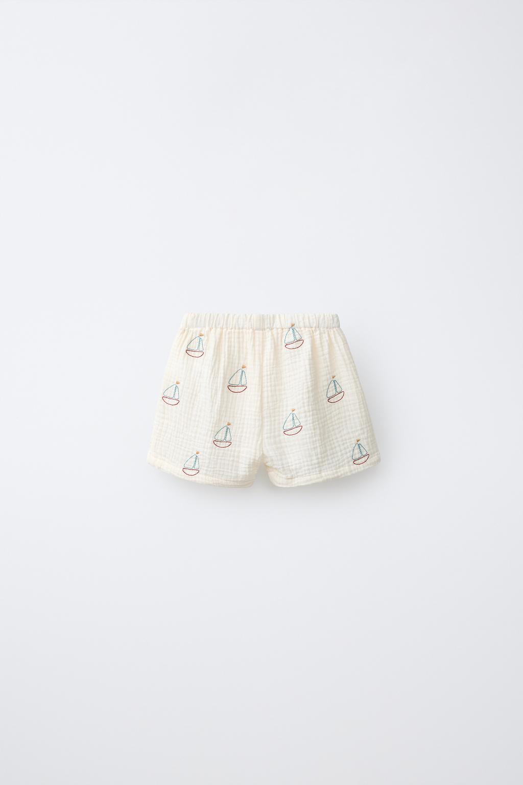 ШОРТЫ С ТЕКСТУРОЙ И ПРИНТОМ «ЛОДКИ»