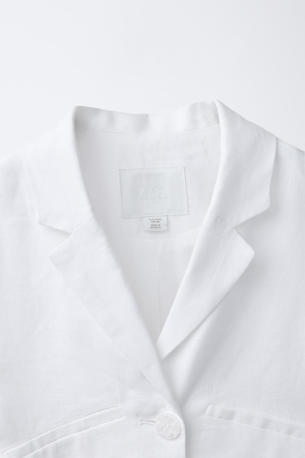 УКОРОЧЕННЫЙ БЛЕЙЗЕР ИЗ 100% ЛЬНА