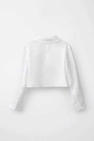 Укороченный блейзер из 100% льна- Заказать в России