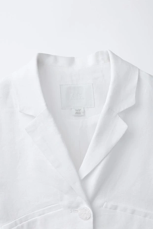 Укороченный блейзер из 100% льна- Заказать в России