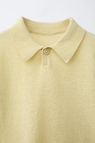 Трикотажное поло из хлопка и льна- Заказать в России