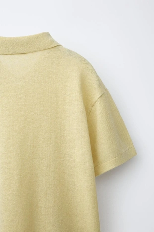 Трикотажное поло из хлопка и льна- Заказать в России