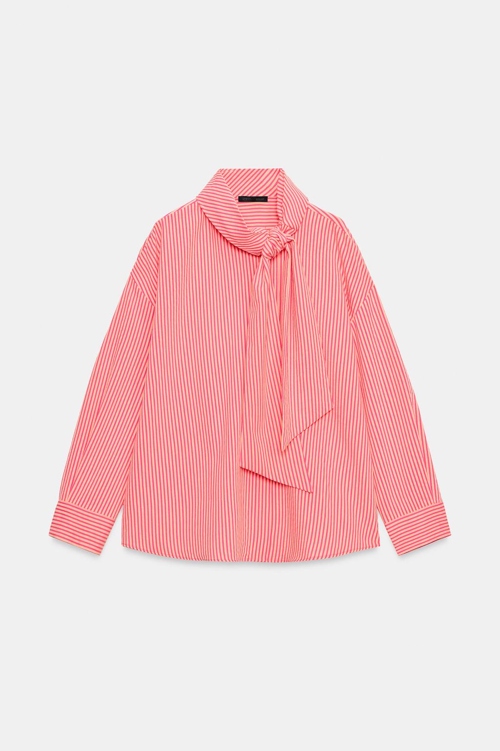 РУБАШКА В ПОЛОСКУ С БАНТОМ