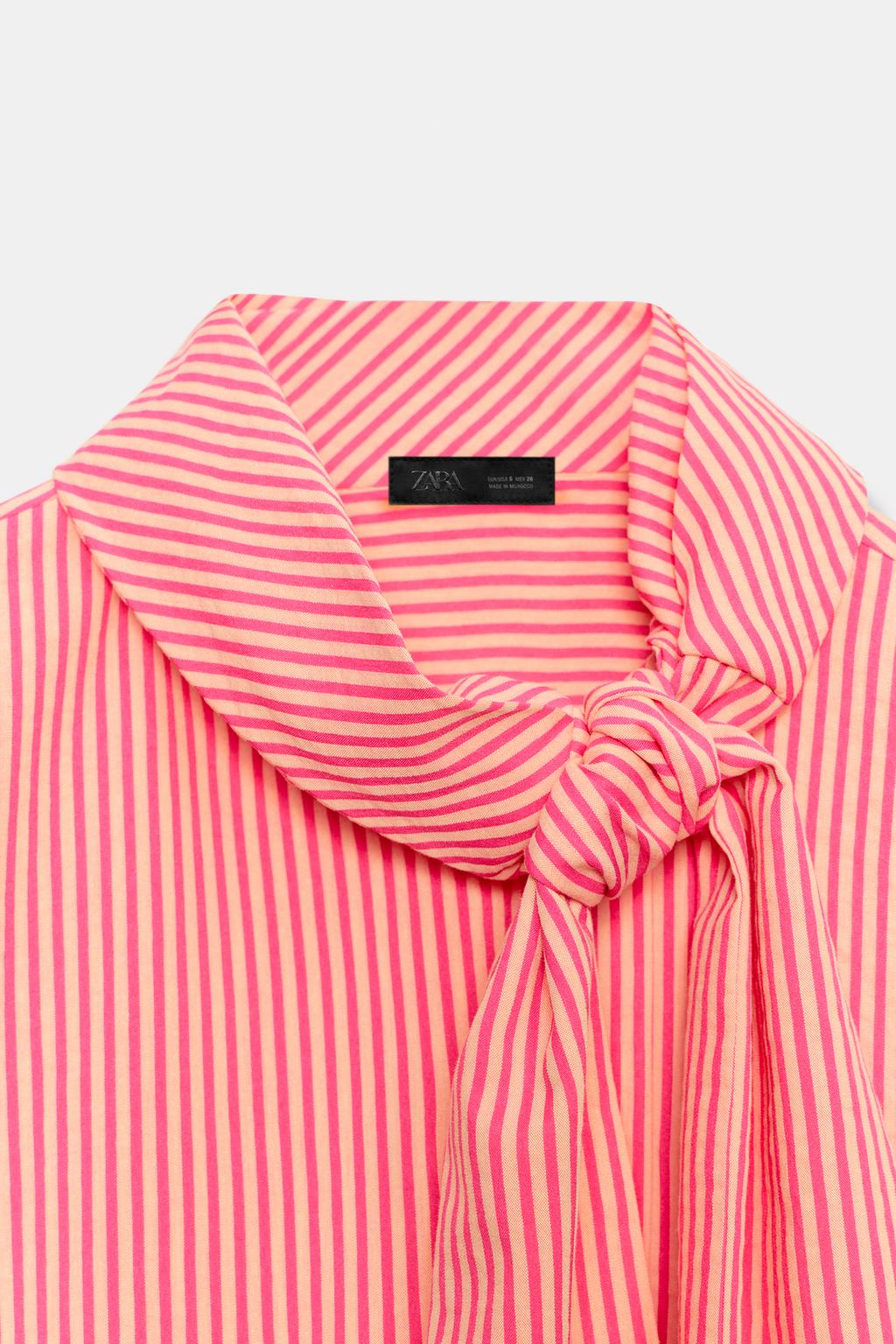 РУБАШКА В ПОЛОСКУ С БАНТОМ