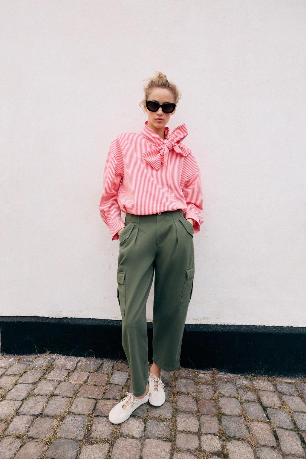 РУБАШКА В ПОЛОСКУ С БАНТОМ