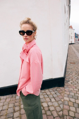 Рубашка в полоску с бантом- Заказать в России