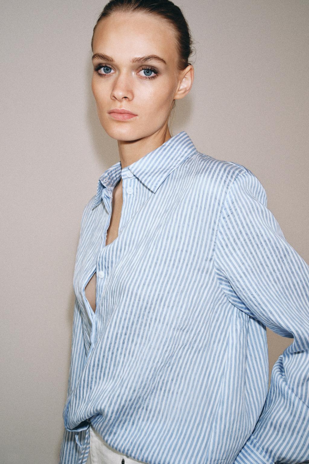 РУБАШКА В ПОЛОСКУ С ЗАВЯЗКАМИ — ZW COLLECTION