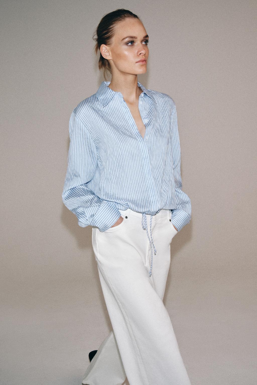 РУБАШКА В ПОЛОСКУ С ЗАВЯЗКАМИ — ZW COLLECTION