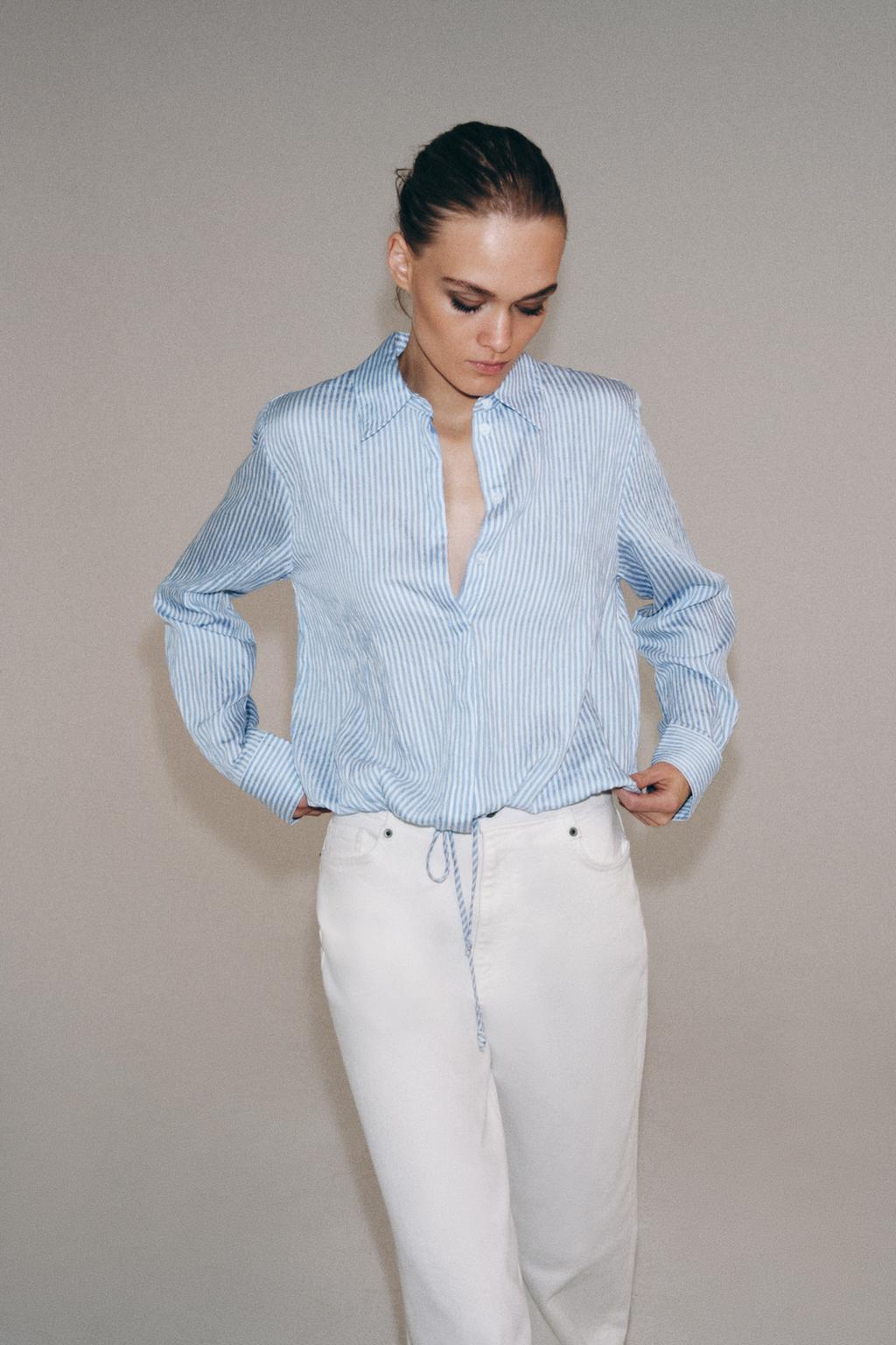 РУБАШКА В ПОЛОСКУ С ЗАВЯЗКАМИ — ZW COLLECTION