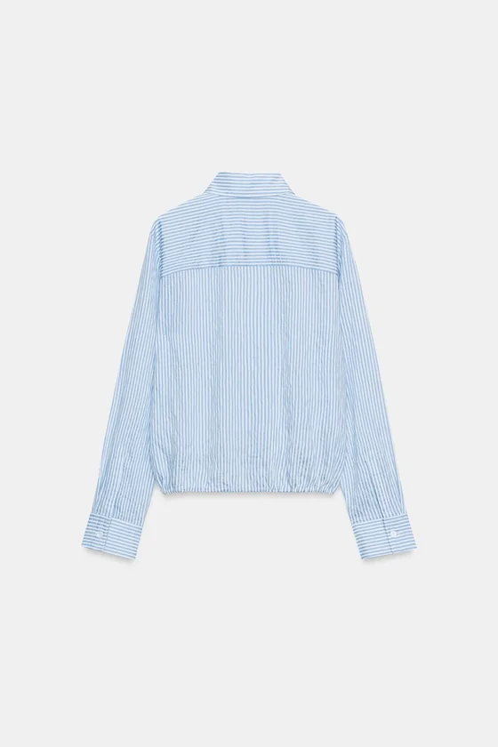 РУБАШКА В ПОЛОСКУ С ЗАВЯЗКАМИ — коллекция Zara «ZW»