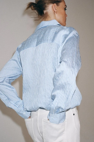 Рубашка в полоску с завязками — Zw Collection- Заказать в России