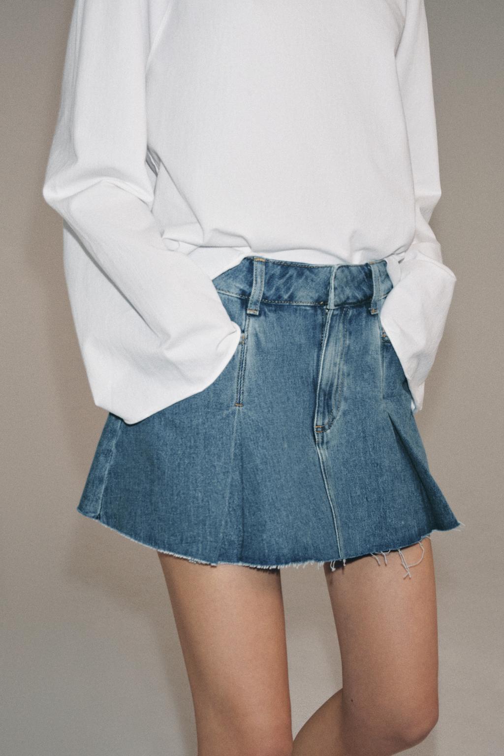 КОРОТКАЯ ДЖИНСОВАЯ ЮБКА — ZW COLLECTION